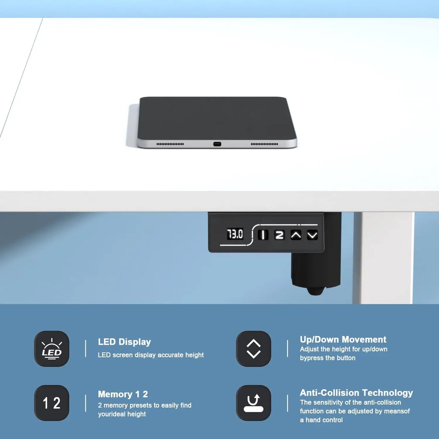 Work Well HQ White Electric Standing Desk