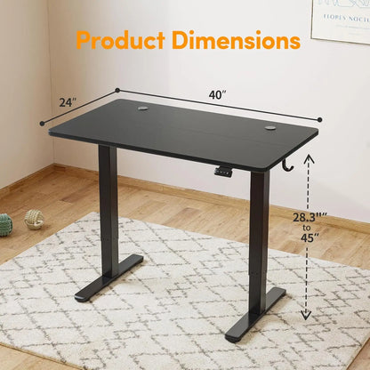 Work Well HQ Height Adjustable Black Electric Desk